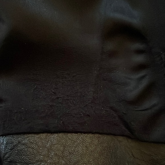 Leather Jacket w/ Hand Painted Cat Black Fringe Motorcycle Western Vintage Small - Picture 16 of 16